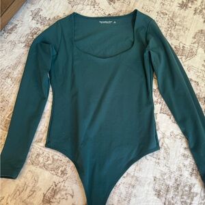 Abercrombie & Fitch Teal Long Sleeve Bodysuit Size Small